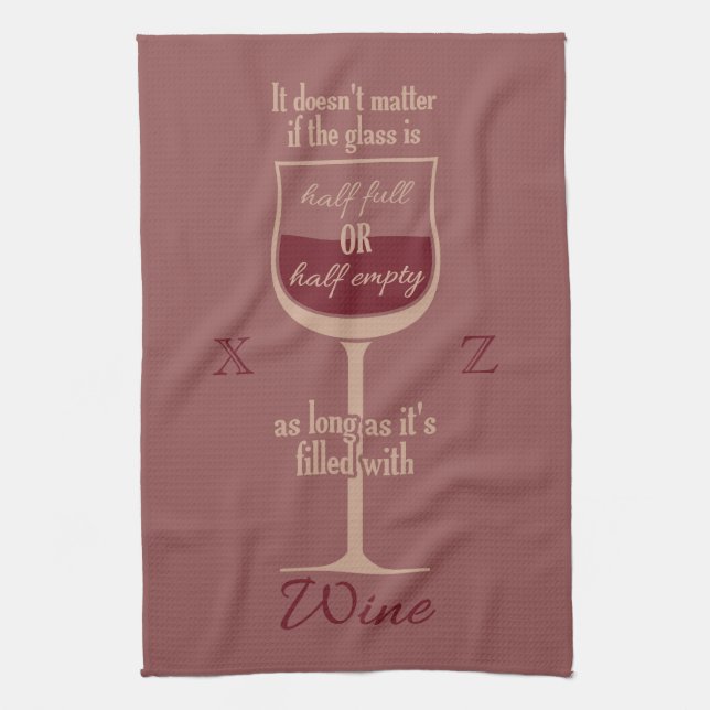 Toalla de cocina personalizado de cristal de vino  (Vertical)