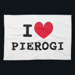 Toalla de cocina personalizado divertida con piero<br><div class="desc">Cardíaco pierogi,  una toalla de cocina personalizado divertida. Personalizable Me encanta el diseño de plantillas. Idea de regalo divertido para amigos polacos,  familia,  chef,  cocinero,  mamá,  papá,  etc.</div>