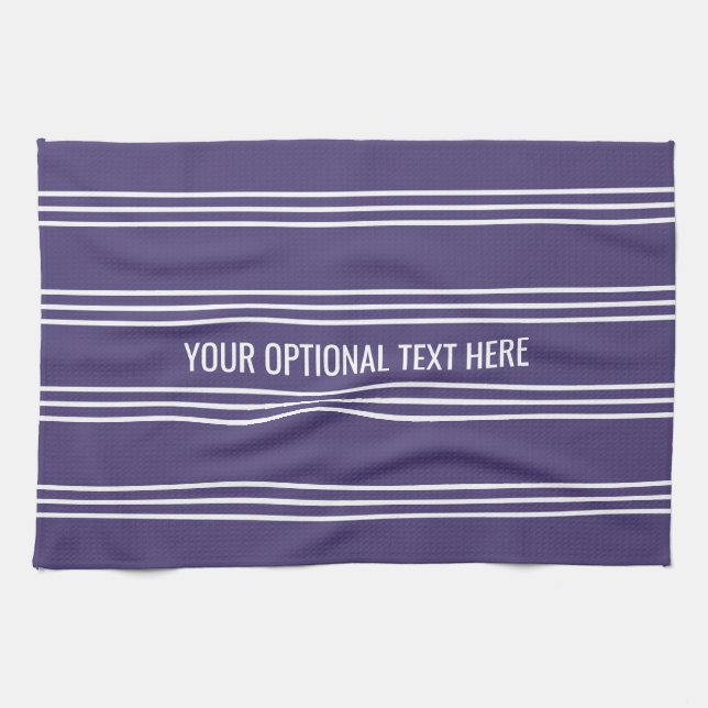 Toalla de cocina personalizado Violet Stripes (Horizontal)