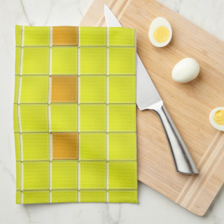 Toalla de cocina - plazas de mosaico en amarillo