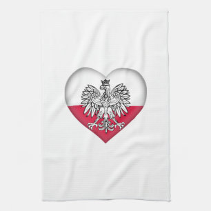Toalla de cocina polaca del amor