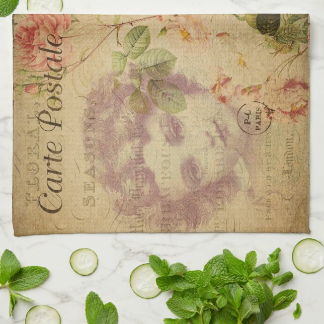 Toalla de cocina postal francesa (Doblado)