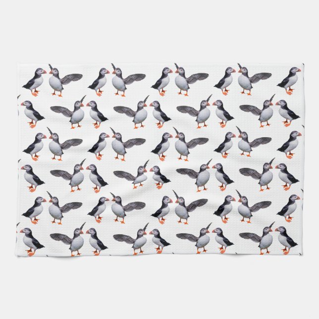 Toalla de cocina Puffin Frenzy (Horizontal)