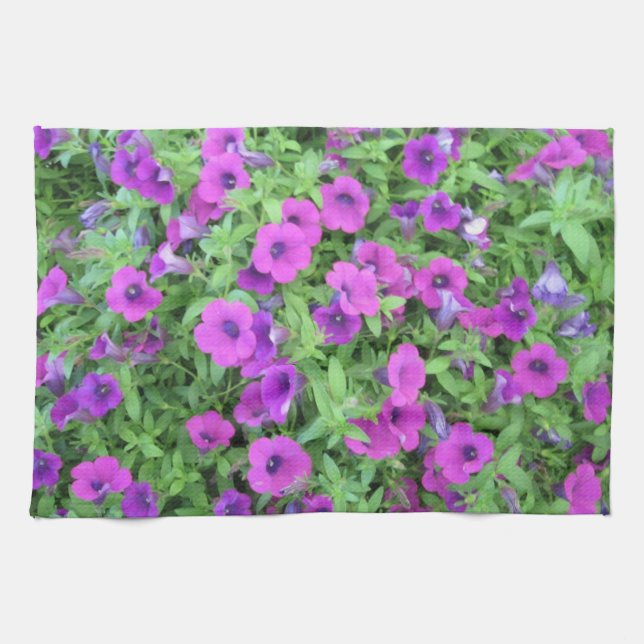 Toalla de cocina Purple Petunias (Horizontal)