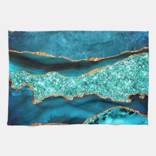 Toalla de cocina Purpurina de oro azul