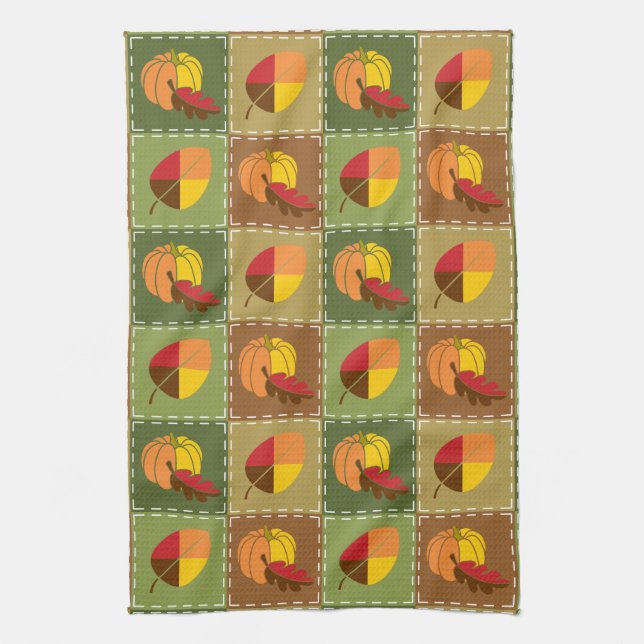 Toalla de cocina Quilt de otoño (Vertical)