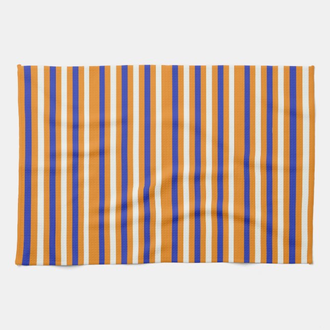 Toalla de cocina rayada del naranja azul (Horizontal)