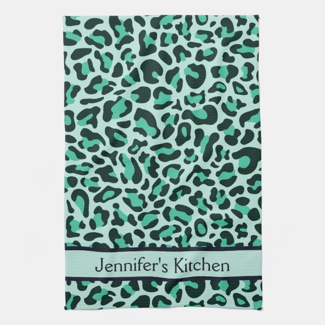 Toalla de cocina retro con estampado de leopardo a (Vertical)