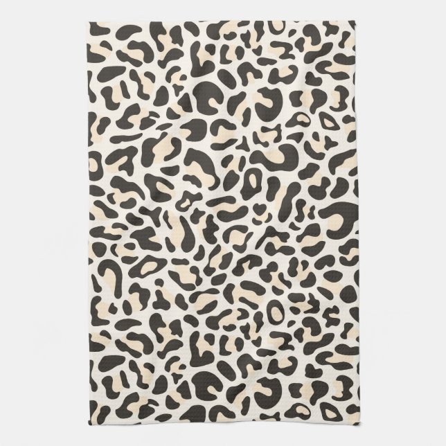 Toalla de cocina retro con estampado de leopardo d (Vertical)