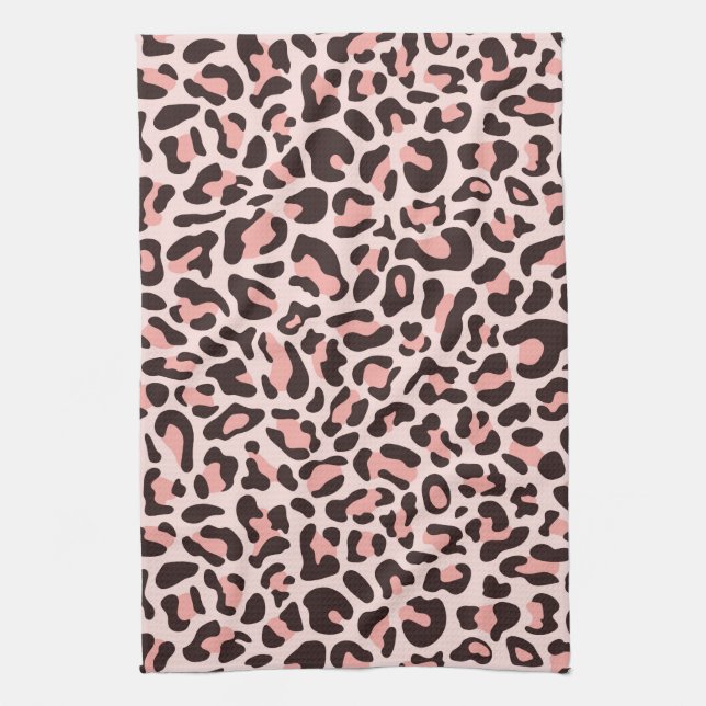 Toalla de cocina retro con estampado de leopardo r (Vertical)