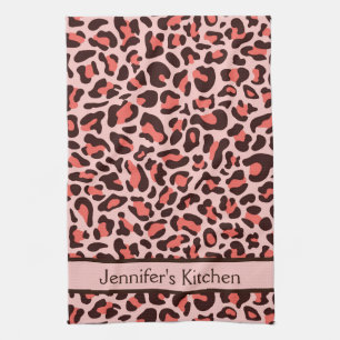 Toalla de cocina retro con estampado de leopardo r