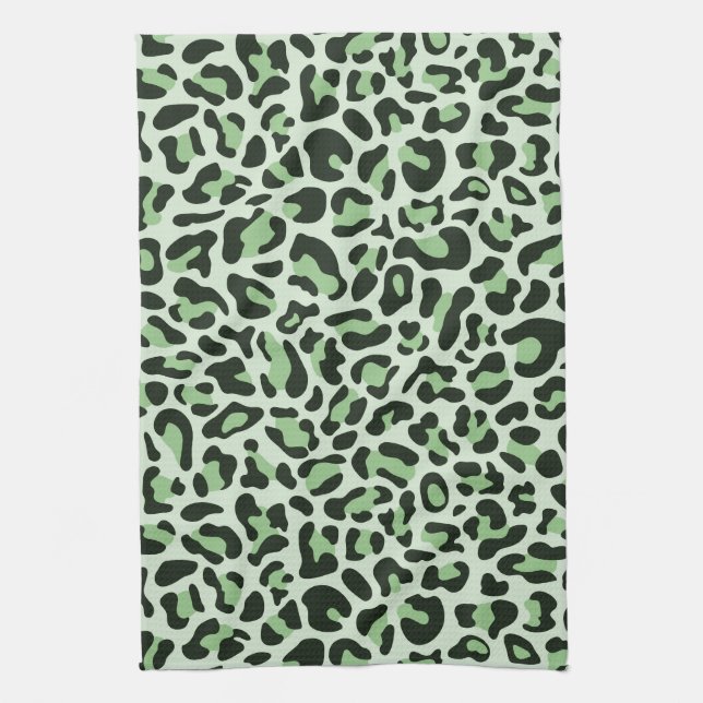 Toalla de cocina retro con estampado de leopardo v (Vertical)
