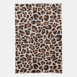 Toalla de cocina retro con estampado de leopardo y