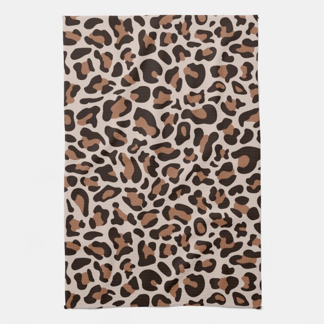 Toalla de cocina retro con estampado de leopardo y (Vertical)
