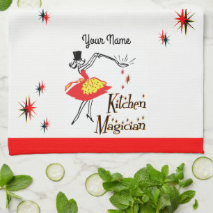 Toalla de cocina retro de Personalizado mago de co