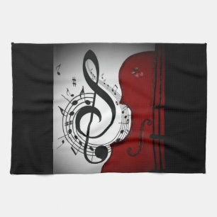 TOALLA DE COCINA ROCKABILLY CELLO/VIOLIN ART PRINT