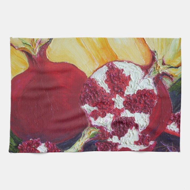 Toalla de cocina roja de las granadas (Horizontal)