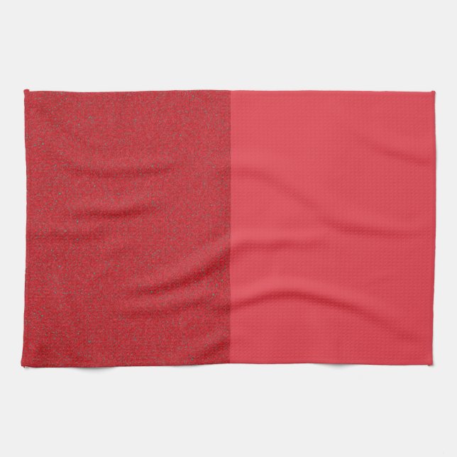Toalla de cocina roja de tomate de doble textura - (Horizontal)