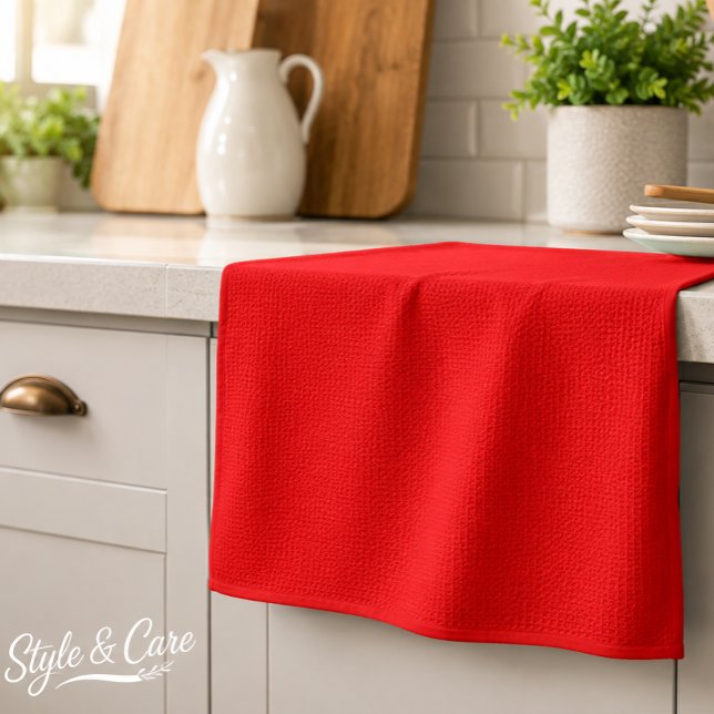 Toalla de cocina roja sólida premium duradera esen (Premium Durable Solid Red Kitchen Towel Essentials)
