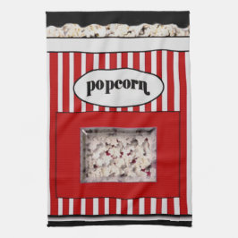 Toalla de cocina roja y negra de las palomitas