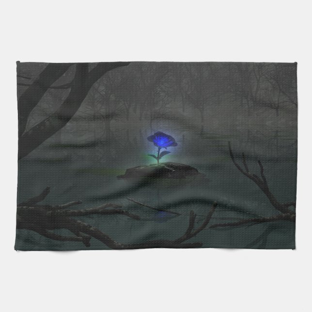 Toalla de cocina Rosa azul (Horizontal)