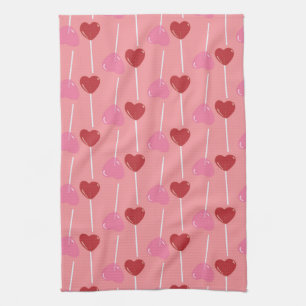 Toalla de cocina rosa de San Valentín Heart Sucke