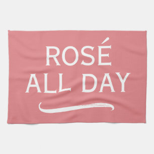 Toalla de cocina rosa elegante Rosé todo el día pa