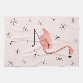Toalla de cocina rosa Flamingo