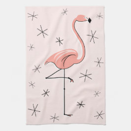 Toalla de cocina rosa Flamingo