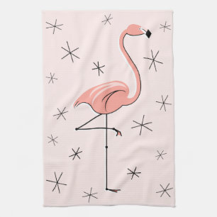 Toalla de cocina rosa Flamingo