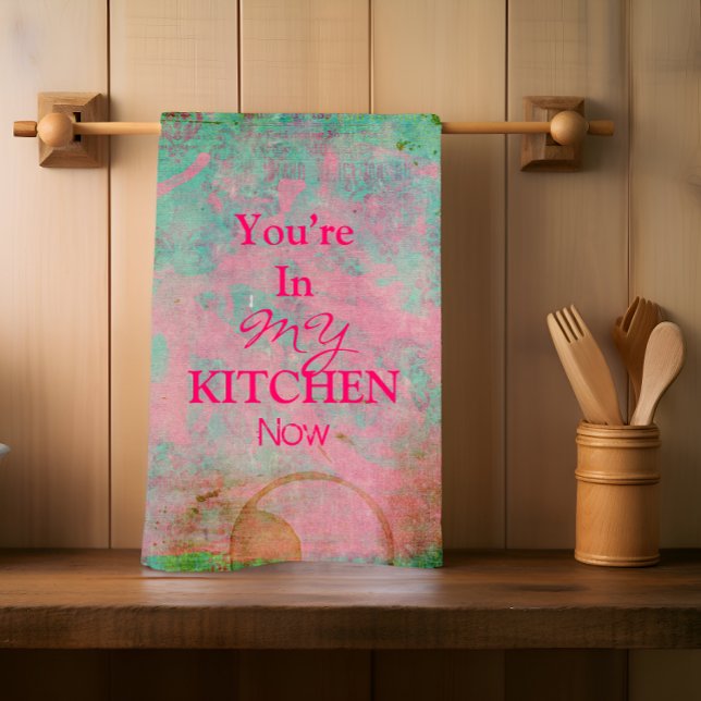 Toalla de cocina rosa grunge personalizado (Subido por el creador)