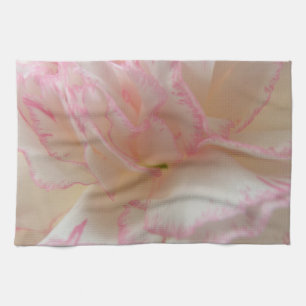 Toalla de cocina rosa y blanca para claveles