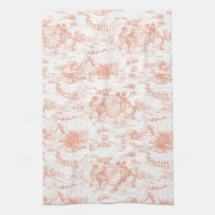 Toalla de cocina rosada de Toile del francés del