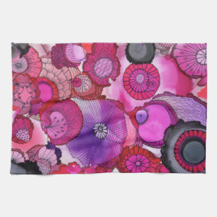 Toalla de cocina rosada del pollo