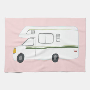 Toalla de cocina rosada retra de Motorhome rv del