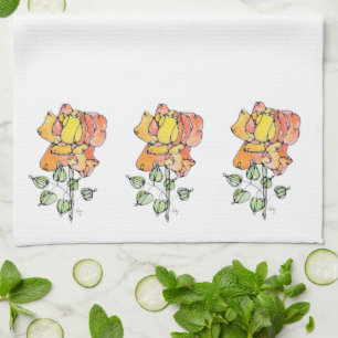 Toalla de cocina - Rosas Naranjas de NGA