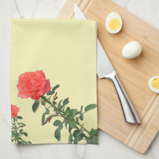 Toalla de cocina - Rosas rosadas de tallo largo