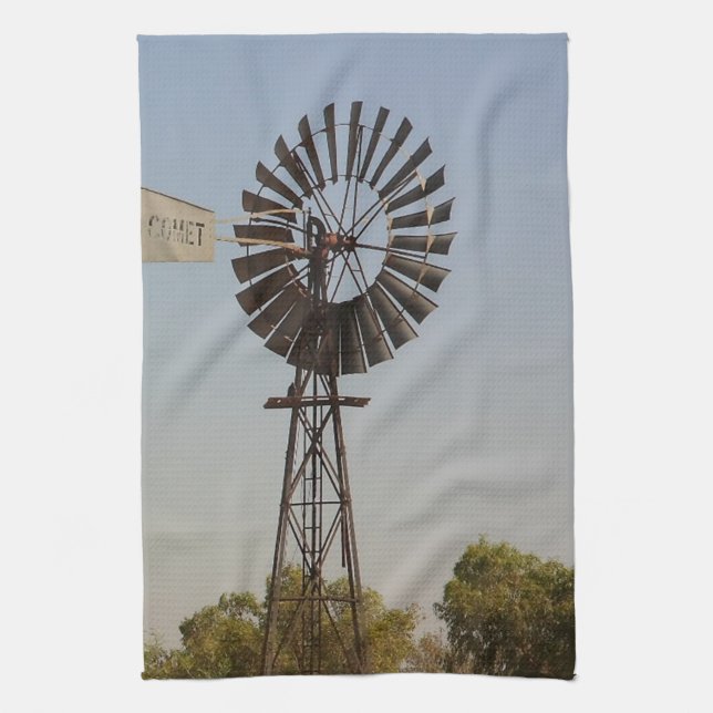 Toalla de cocina rústica del molino de viento (Vertical)