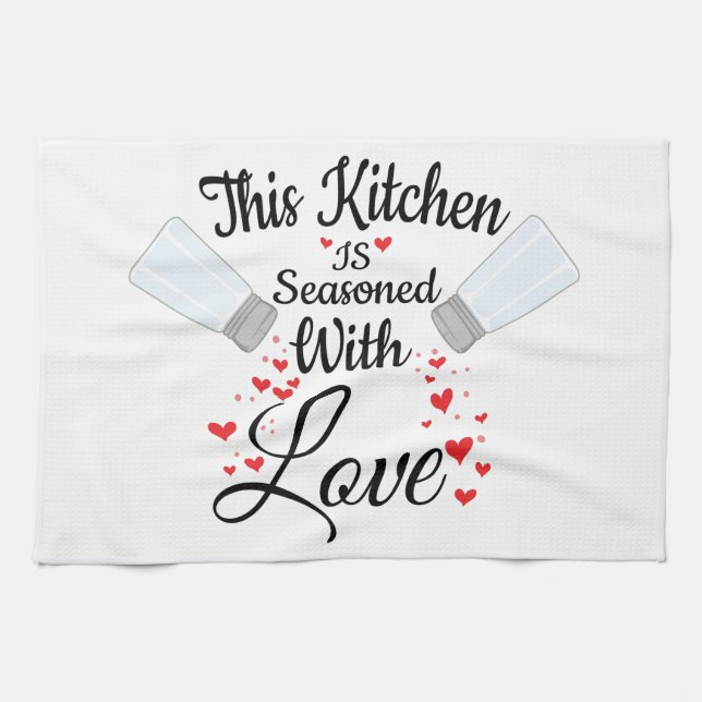 Toalla de cocina sazonada con amor (Horizontal)
