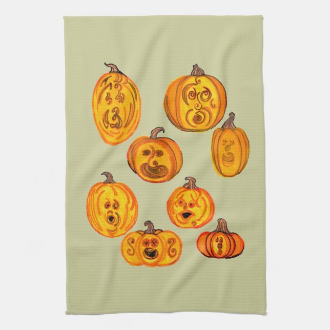 Toalla de cocina Scream Pumpkins (Vertical)