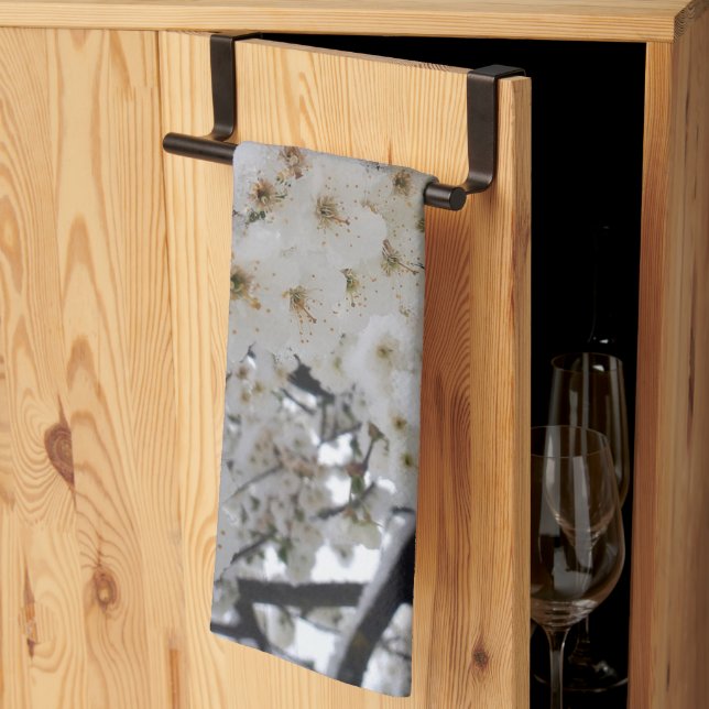Toalla de cocina Snowy Blossom (Pliegue de tercios)