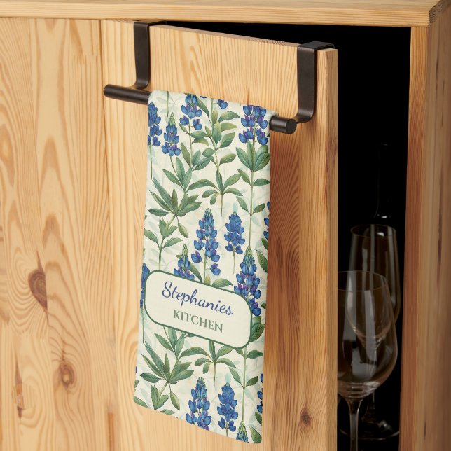 Toalla de cocina Texas Bluebonnet Lupino  (Pliegue de tercios)