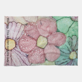 Toalla de cocina "Tintas de flores/alcohol"