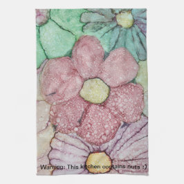 Toalla de cocina "Tintas de flores/alcohol"