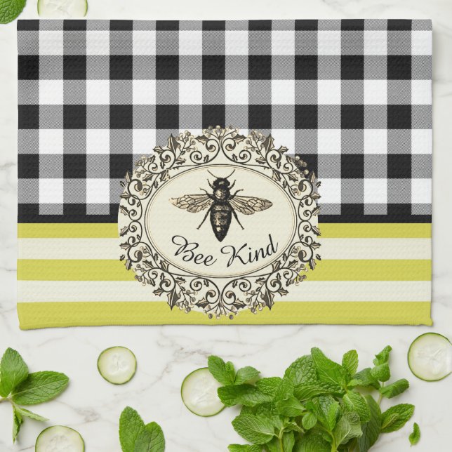 Toalla de cocina tipo granja tipo abee (Doblado)