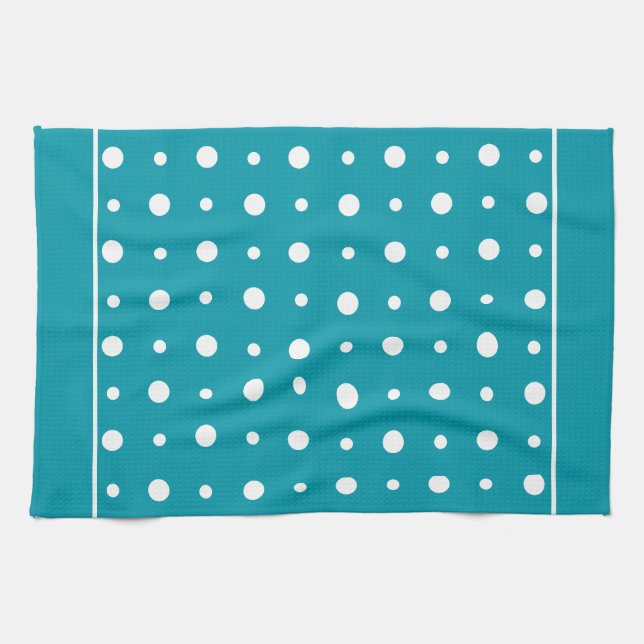 Toalla de cocina, toalla de té puntos de polka, bl (Horizontal)