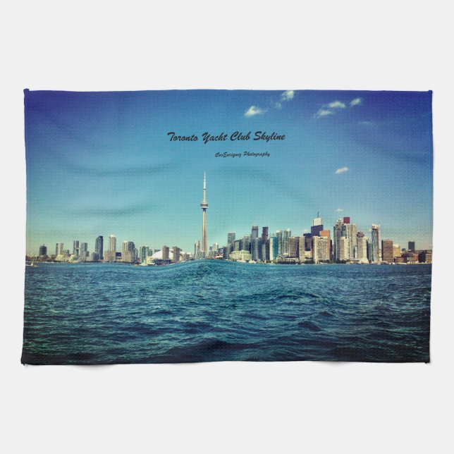 Toalla de cocina "Toronto Yacht Club Skyline-CE" (Horizontal)