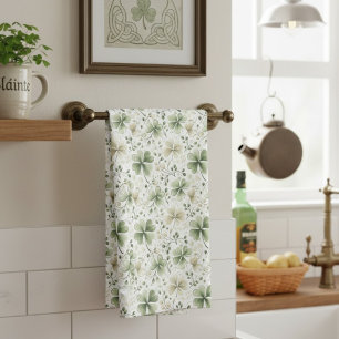 Toalla de cocina trébol de acuarela   Trébol irlan