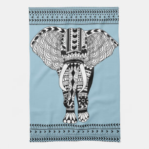 Toalla de cocina tribal del elefante