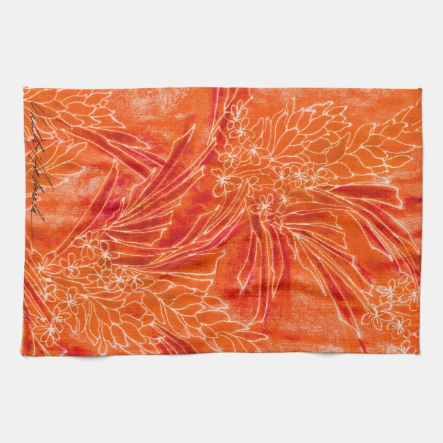 Toalla de cocina tropical caliente del batik (Horizontal)